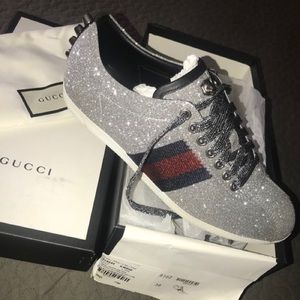 glitter web gucci sneakers